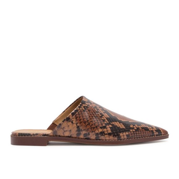 NEW Franco Sarto Rayna brown snakeskin point toe print mules Size 8.5 - Picture 3 of 8
